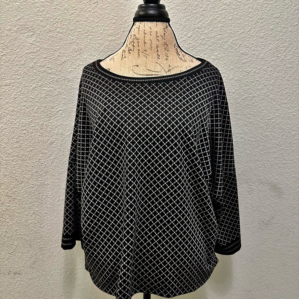 Max Studio Oversize Double Knit Diamond Pattern T… - image 6